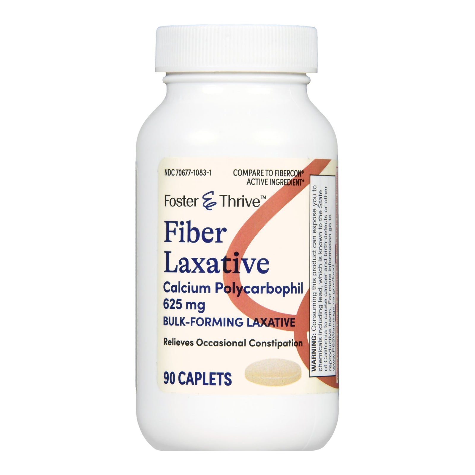 Foster & Thrive Psyllium Husk Fiber Laxative Capsules 160 Count 0.52g