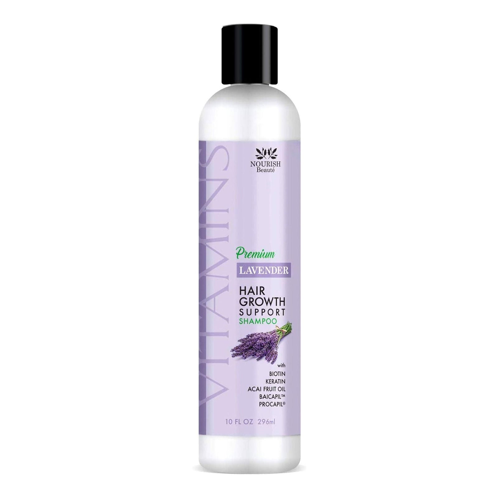 Nourish Beaute Premium Lavender Hair Growth Support Shampoo with Biotin, 10 fl oz