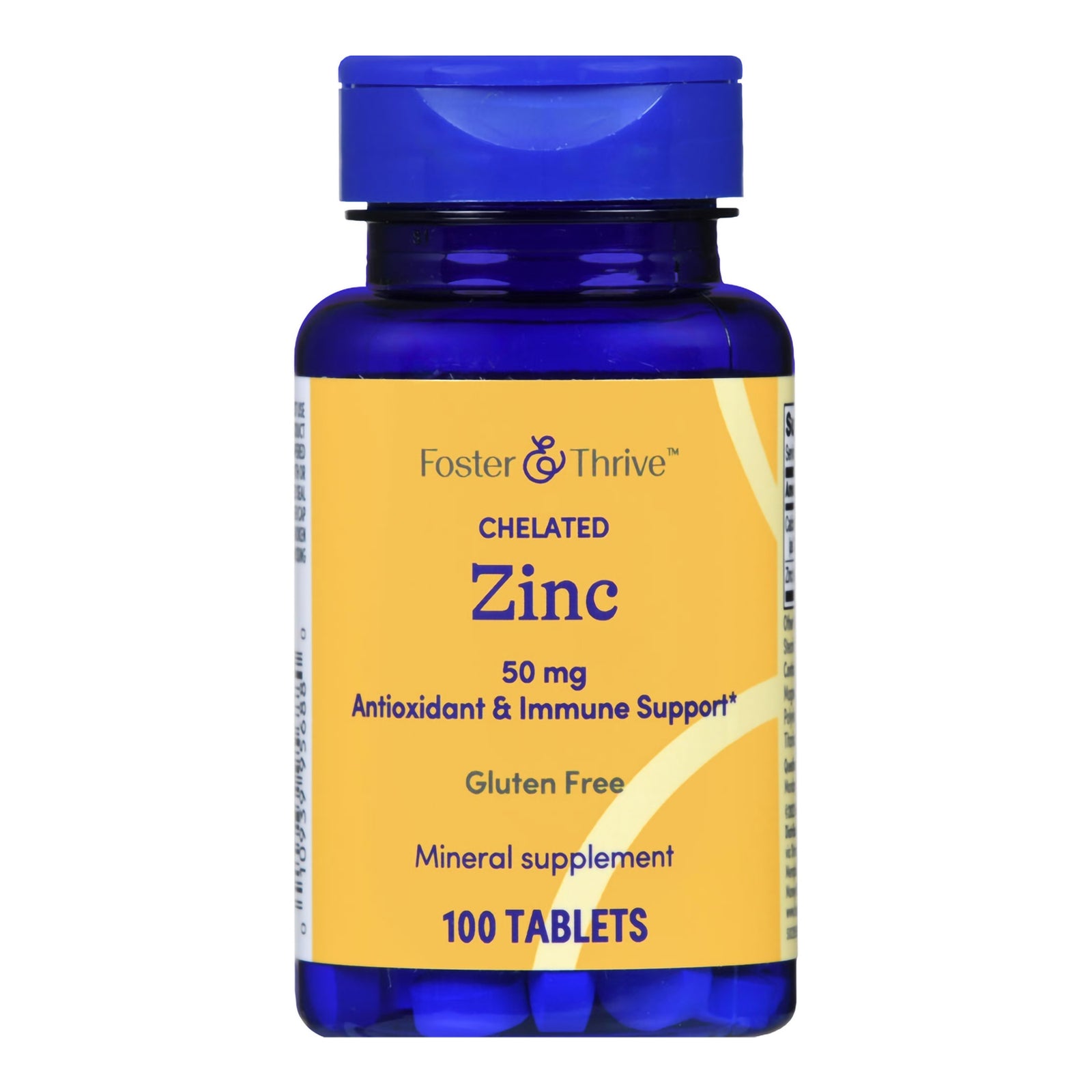Foster & Thrive Zinc Gluconate 50 mg Tablets, 100 per Bottle