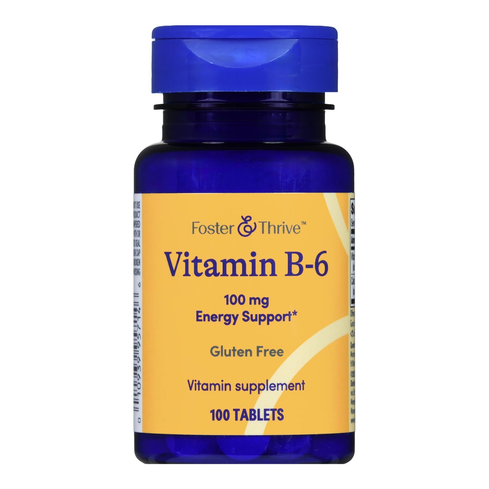 Foster & Thrive Vitamin B6 100 mg Tablets, 100 per Bottle