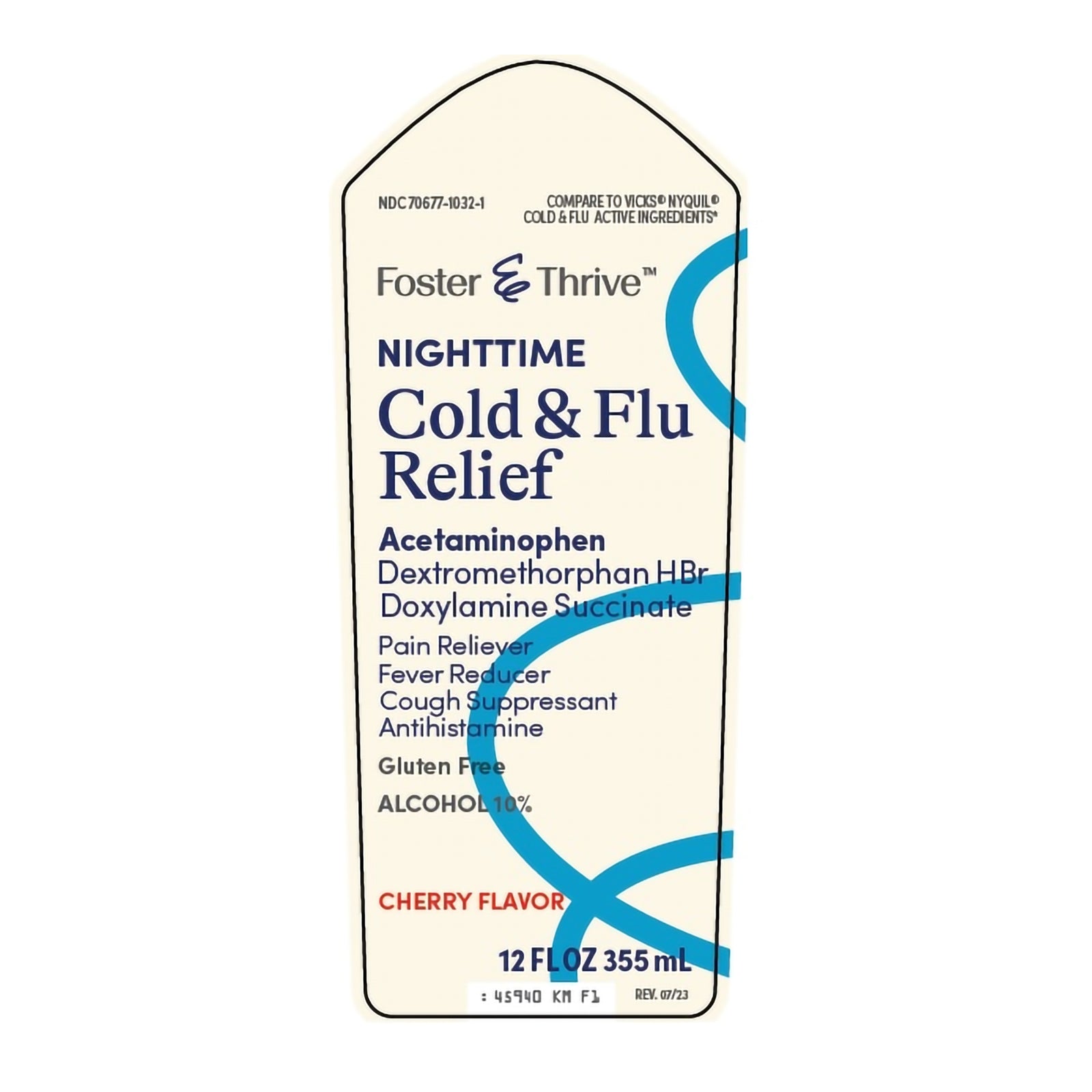 Foster & Thrive™ Nite Time Cold & Flu Liquid Cherry Flavor 12 oz