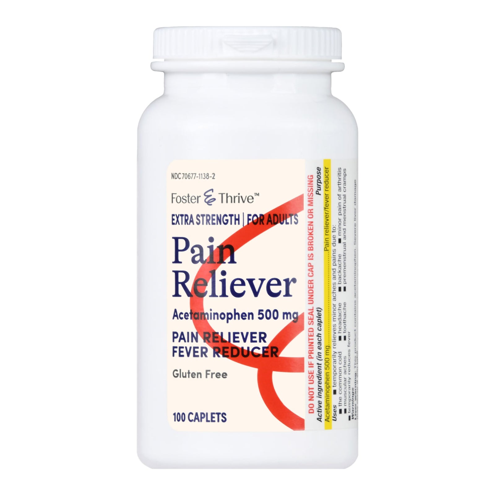 Foster & Thrive 500 mg Acetaminophen Caplets, 100 Count