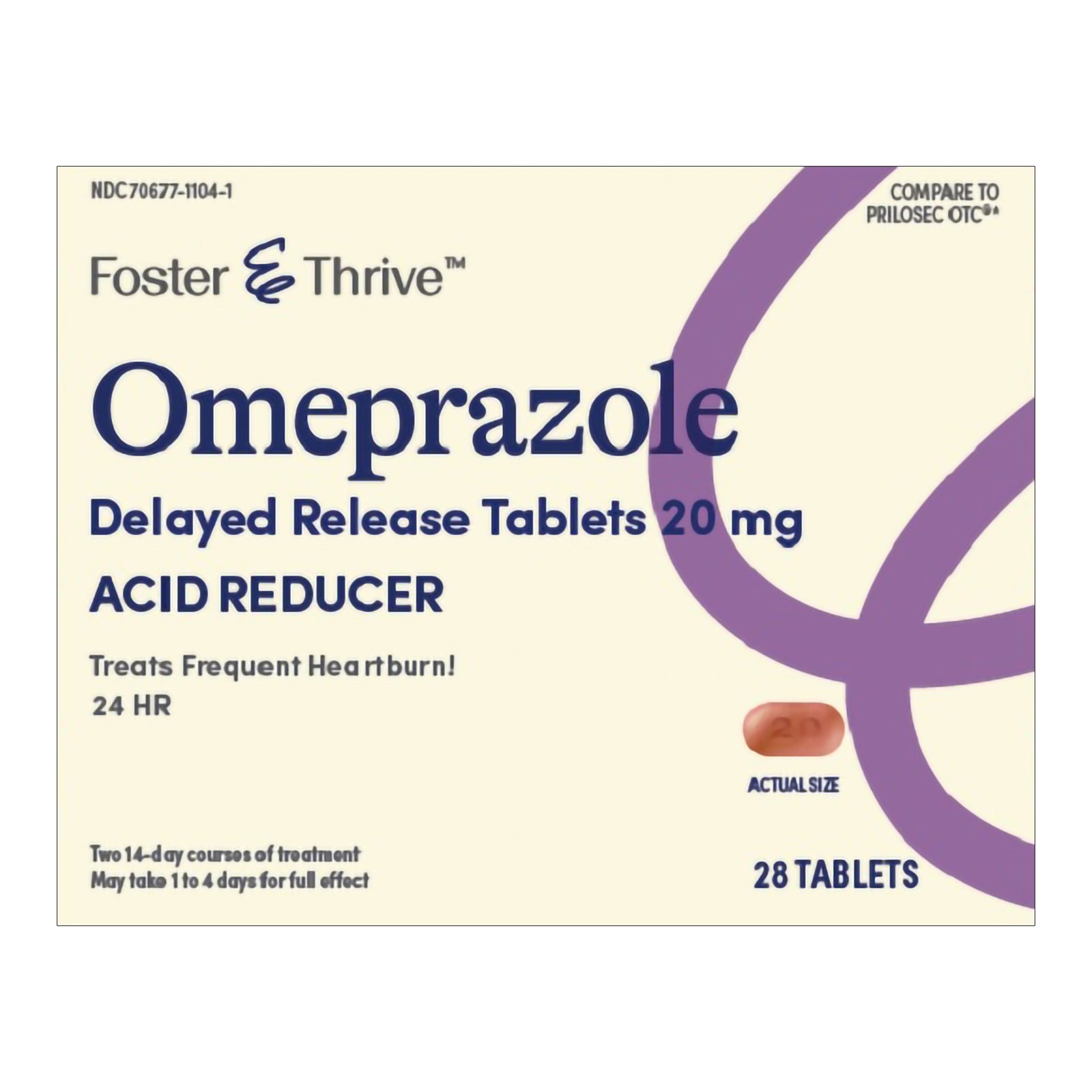 Foster & Thrive Omeprazole Delayed Release Tablets 20 mg - 28 Tablets