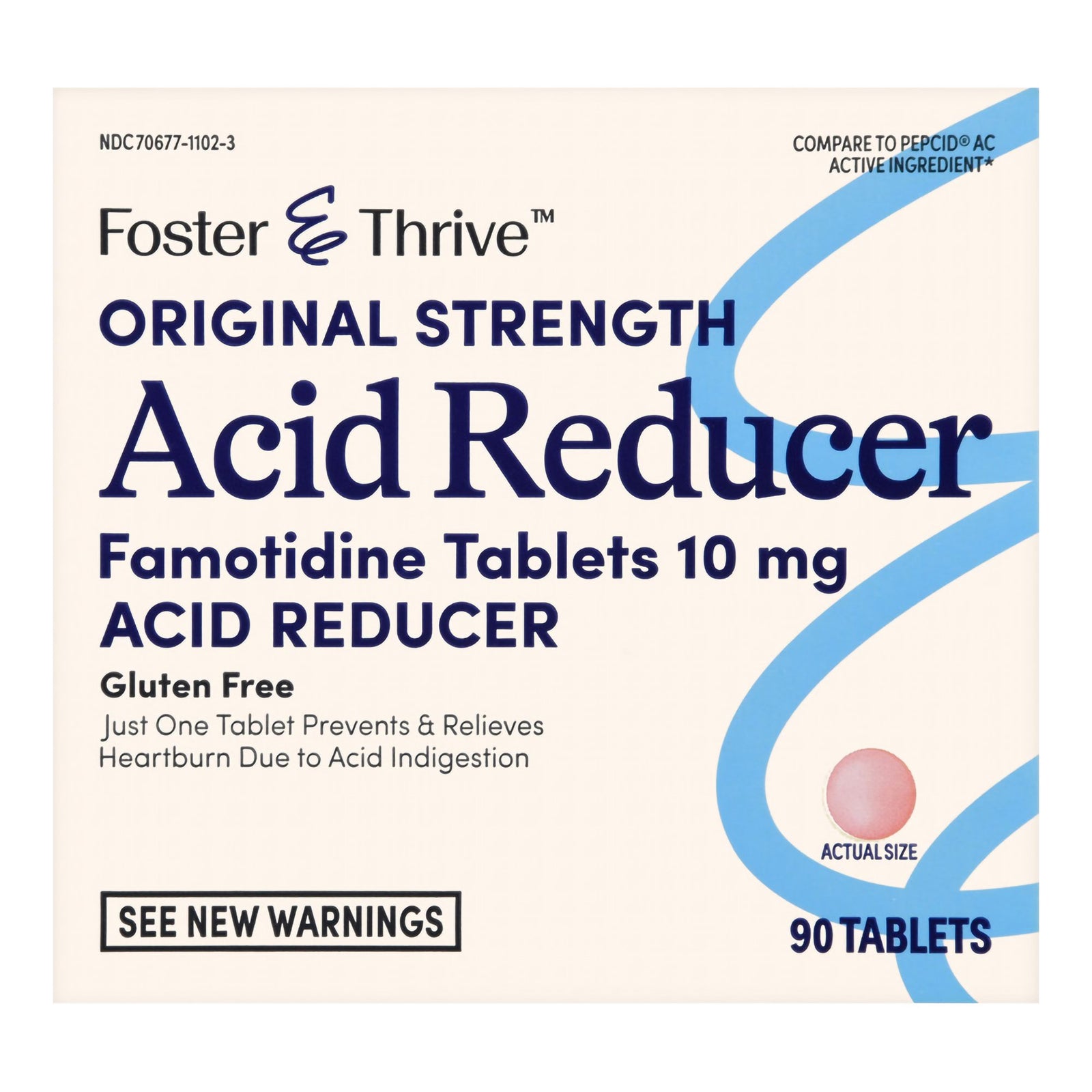 Foster & Thrive™ Acid Reducer Famotidine 10 mg Tablets 90 per Box