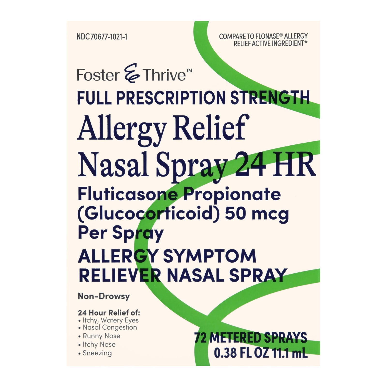 Foster & Thrive Allergy Relief Nasal Spray 24 HR, Fluticasone Propionate 50 mcg