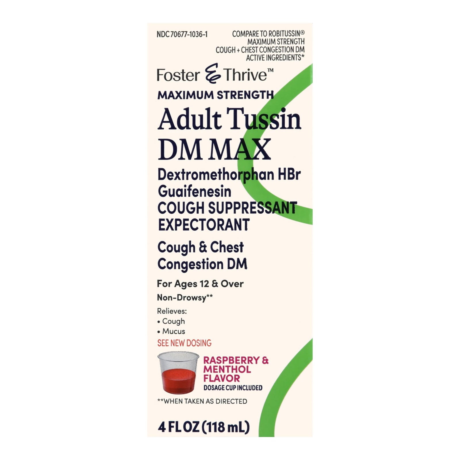Foster & Thrive Adult Tussin DM Max Cough & Chest Congestion Liquid 4 oz