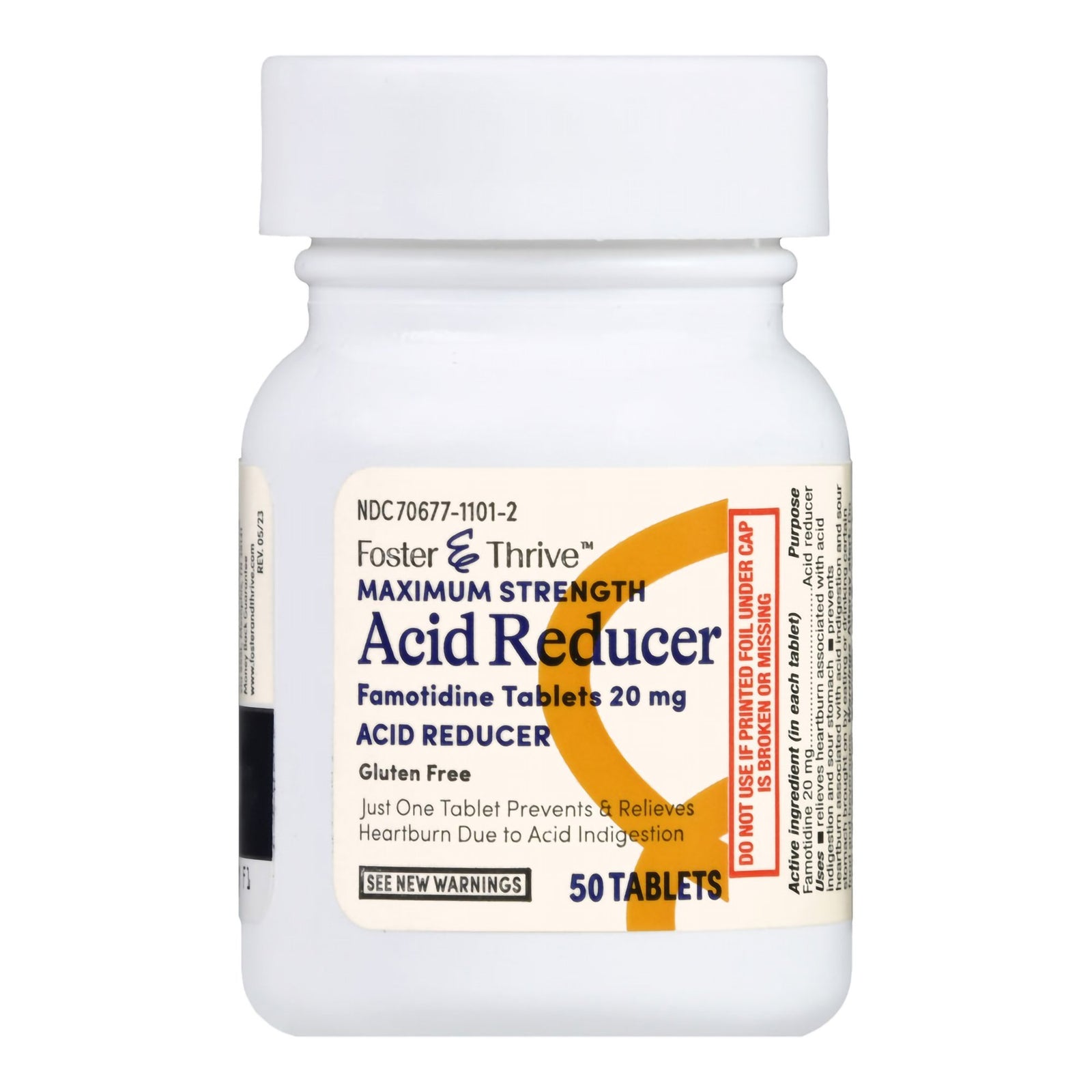 Foster & Thrive Famotidine 20 mg Antacid Tablets, 50 Count