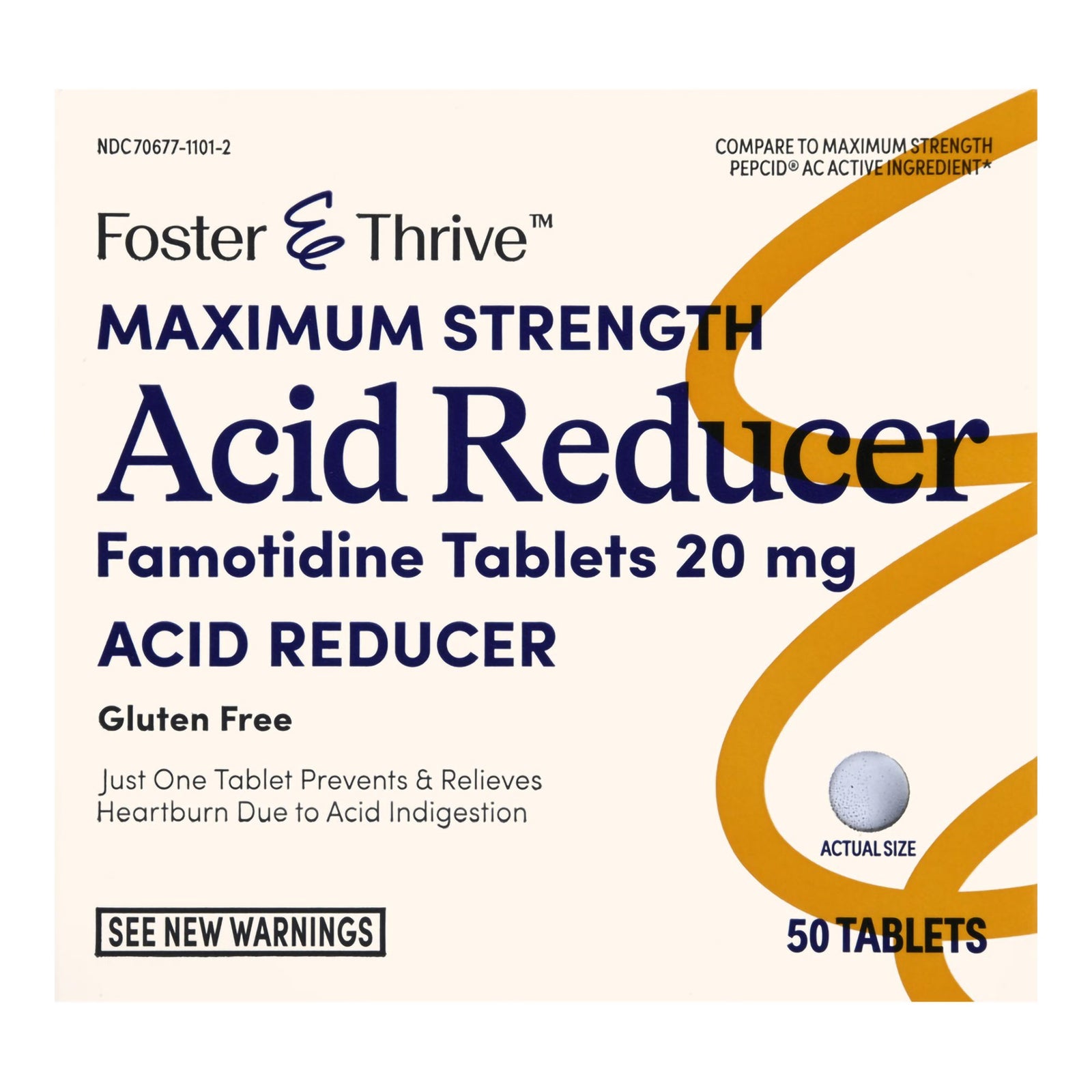 Foster & Thrive Famotidine 20 mg Antacid Tablets, 50 Count