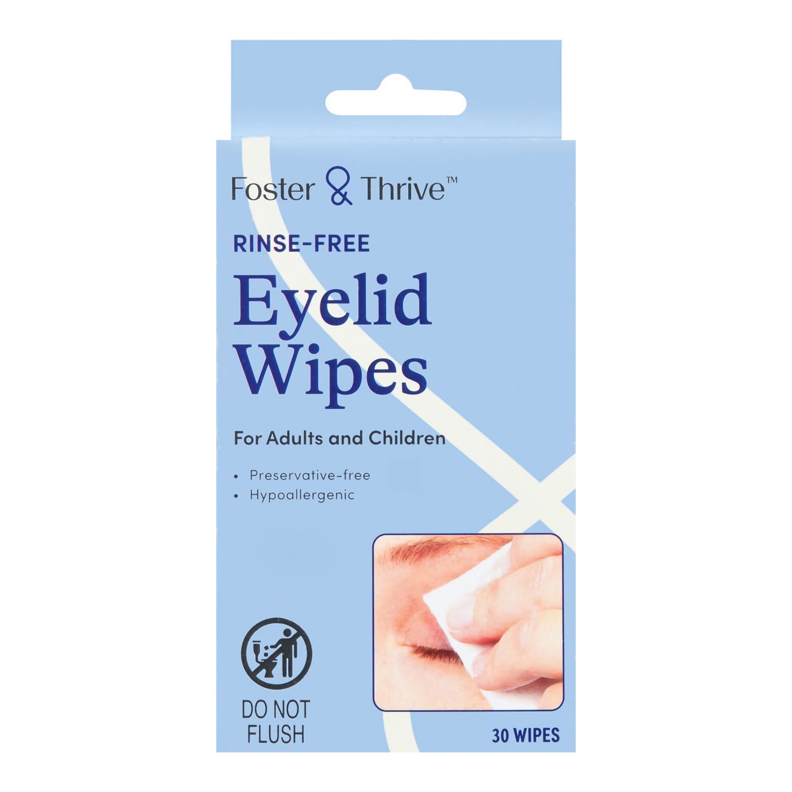 Foster & Thrive Eyelid Cleansing Wipes - Box of 30
