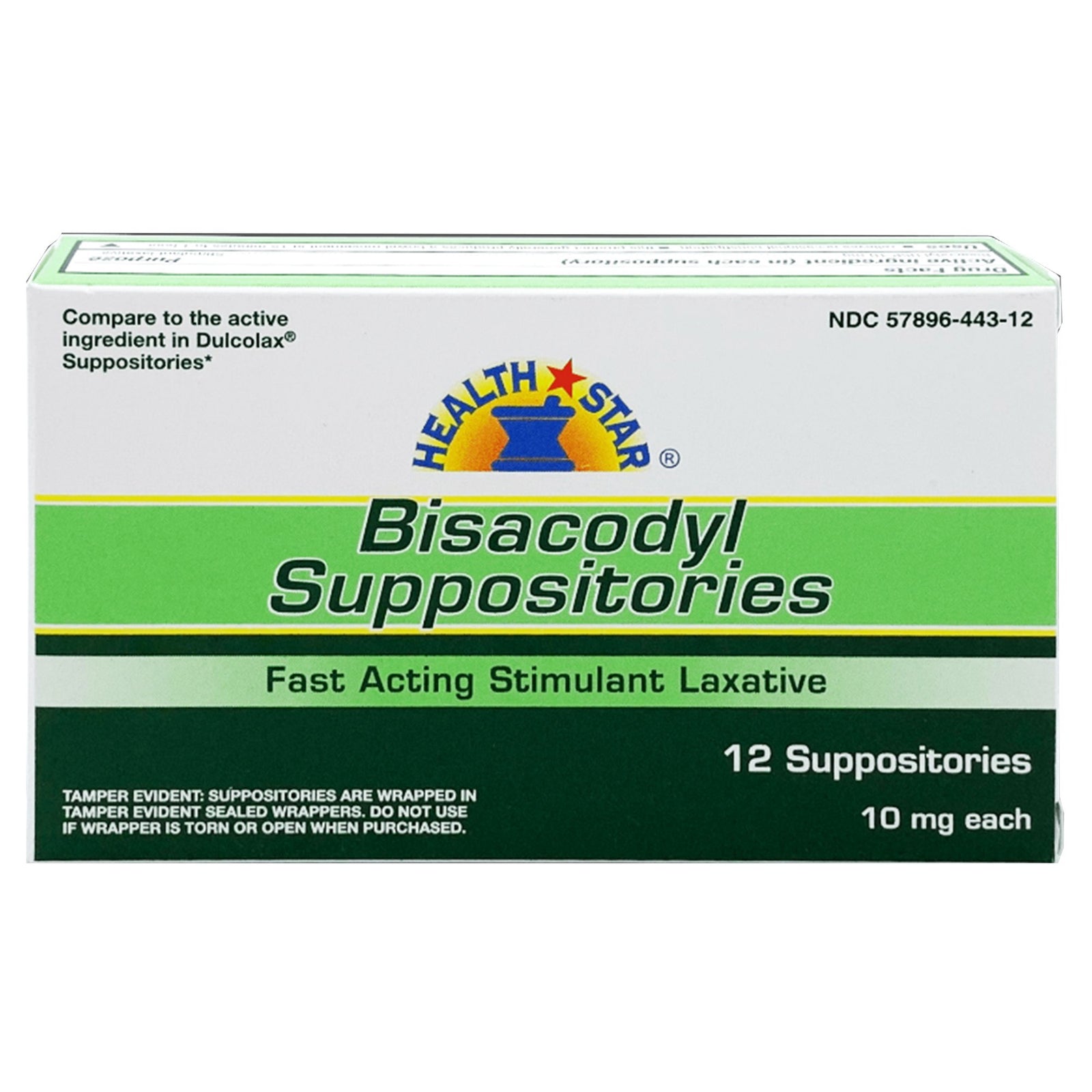 HEALTH STAR® Bisacodyl Laxative Suppositories 10mg