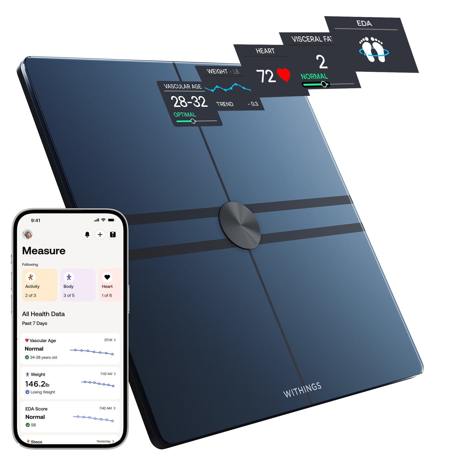 Withings Body Comp Complete Body Analysis Wi-Fi Scale, Black
