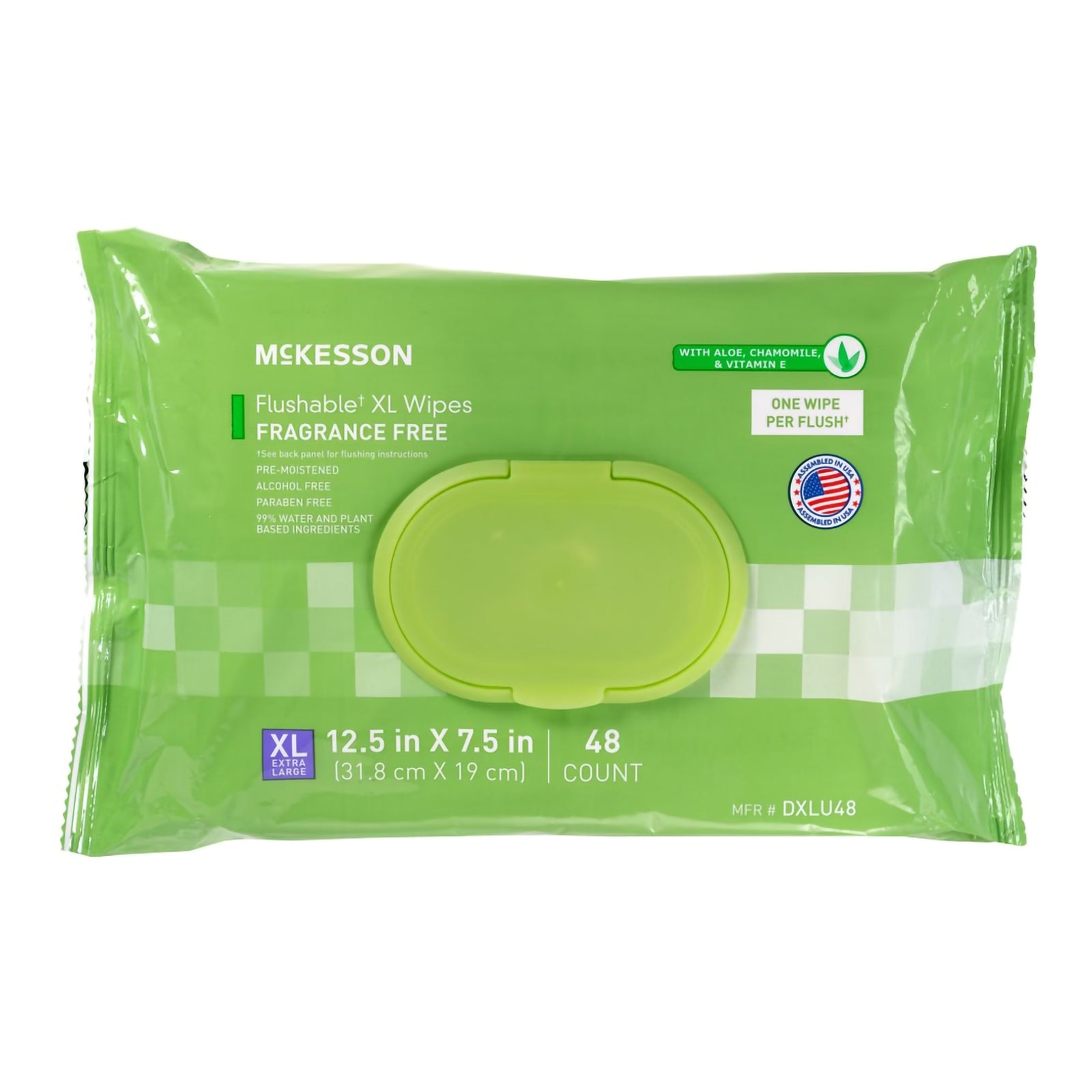 McKesson XL Flushable Personal Wipes Unscented