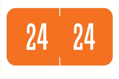 Tabbies Year Code Label - Orange Date Chart Tab 3/4 x 1-1/2 Inch
