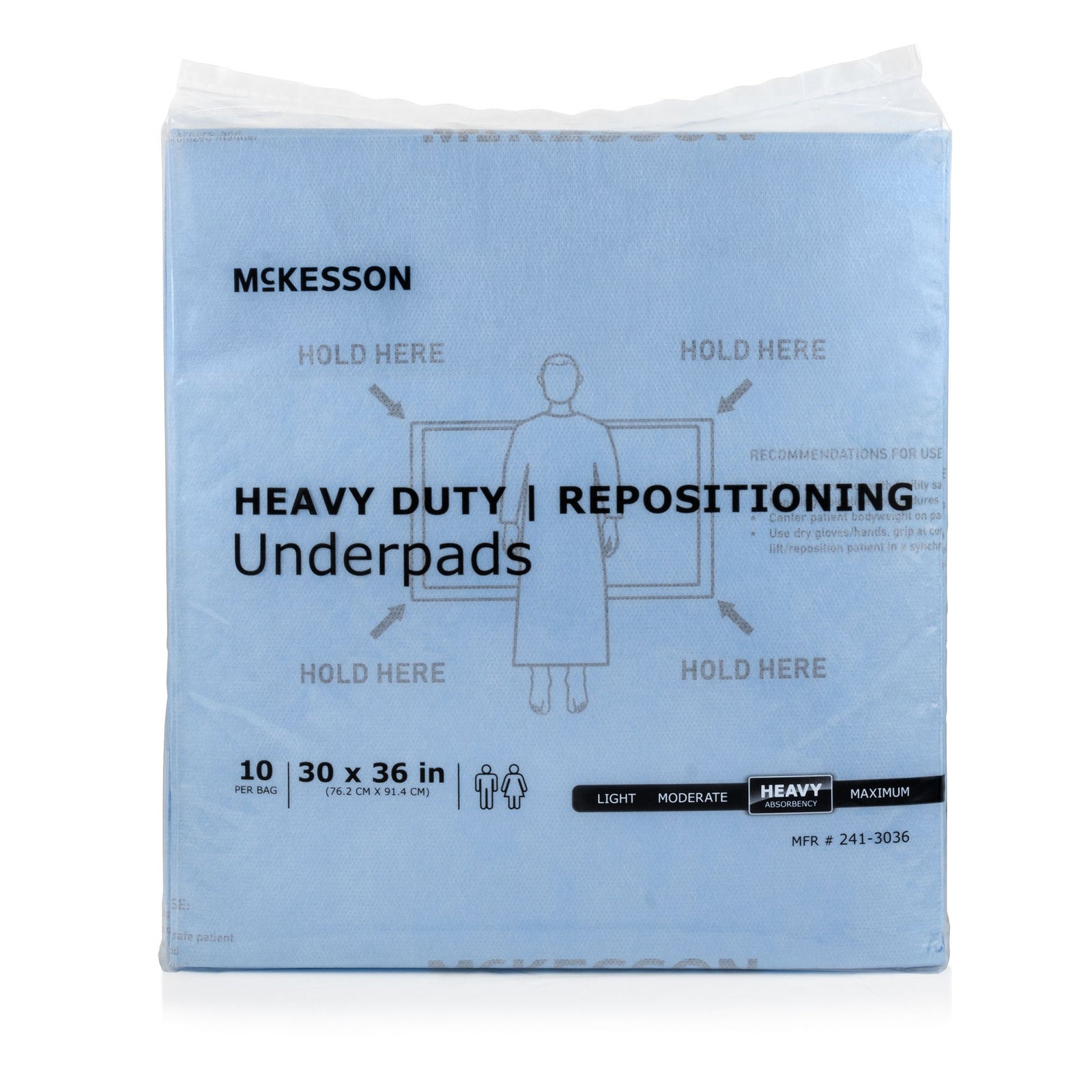 McKesson Heavy Duty Repositioning Underpads, 30 x 36 Inch