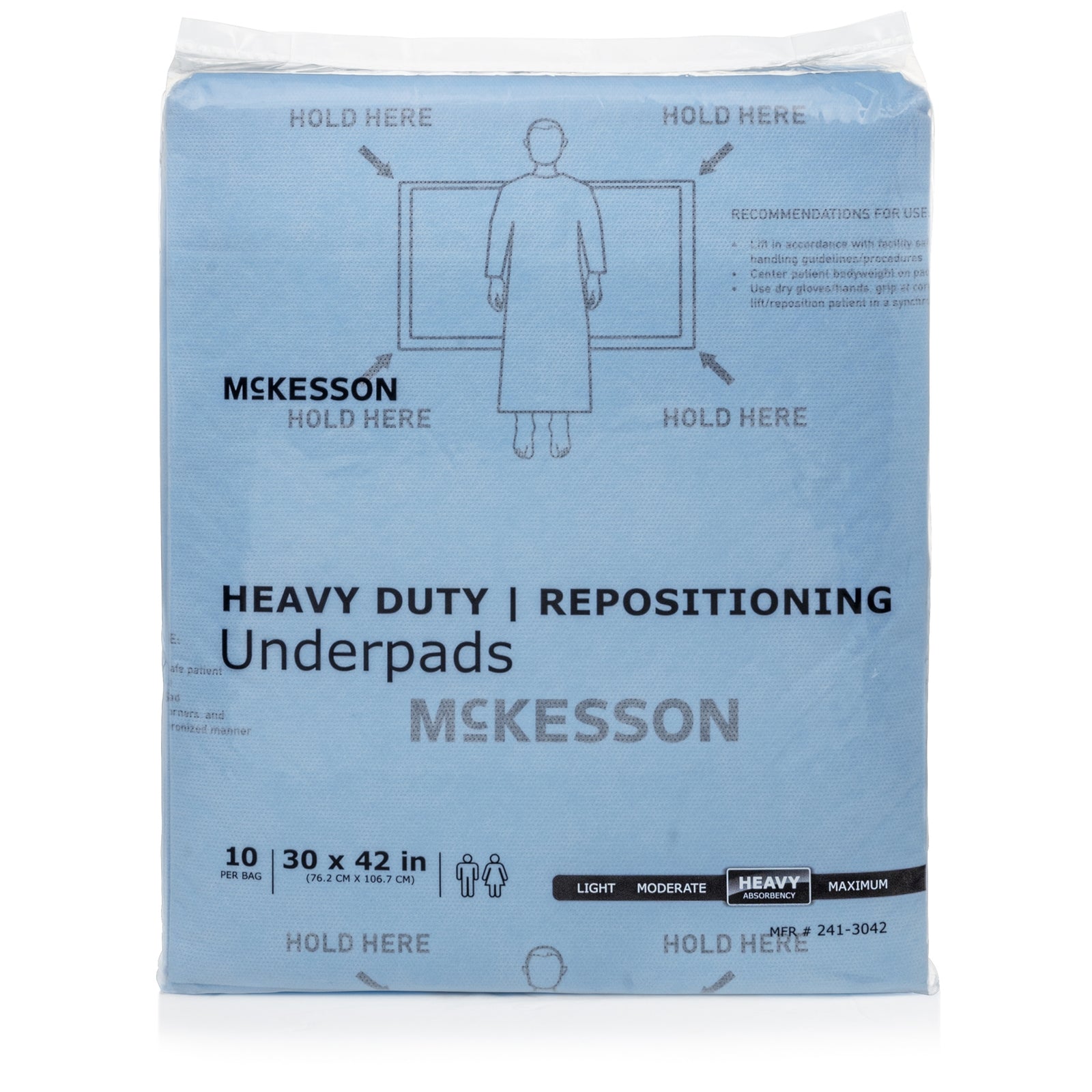 McKesson MedSurg Premium Repositioning Underpad, 30 x 42 Inch, 300 lb Capacity