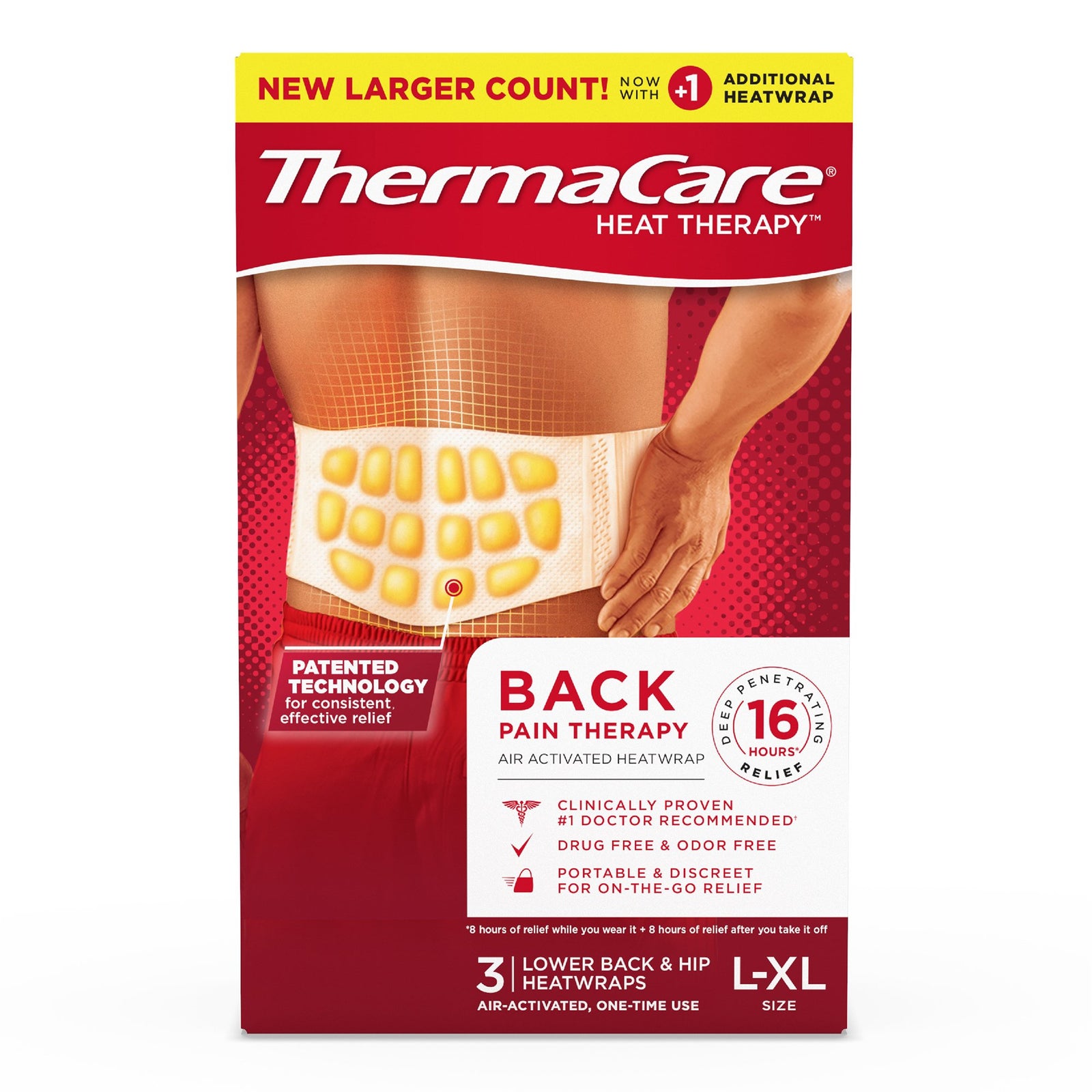 ThermaCare HeatWraps Large/X-Large for Back, Hip, Leg, and Shoulders