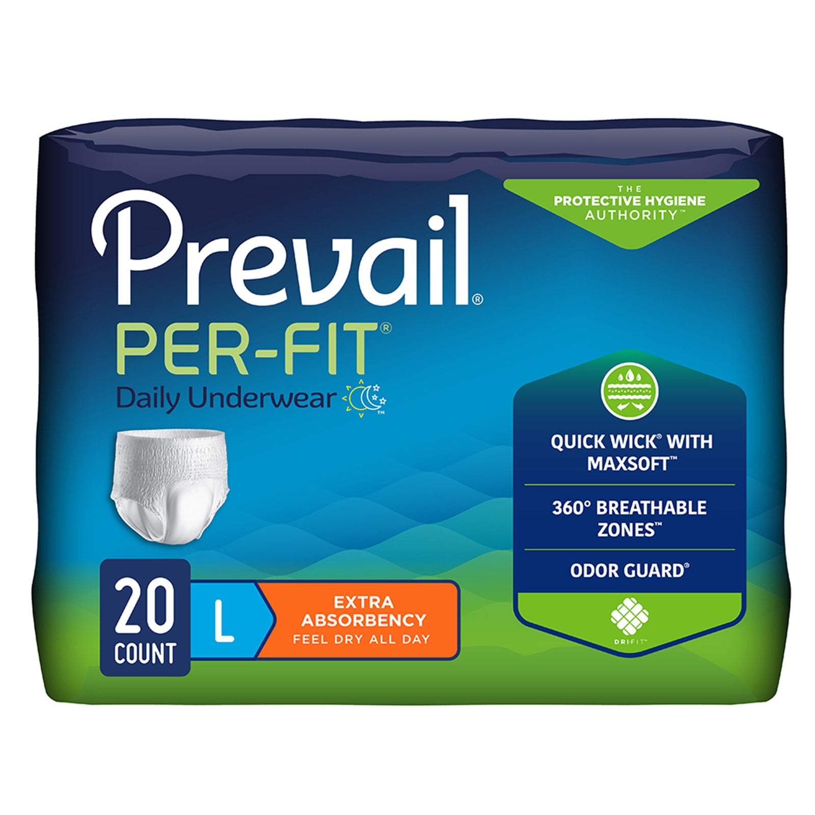 Prevail Per-Fit Extra Pull On Absorbent Underwear - Large Size