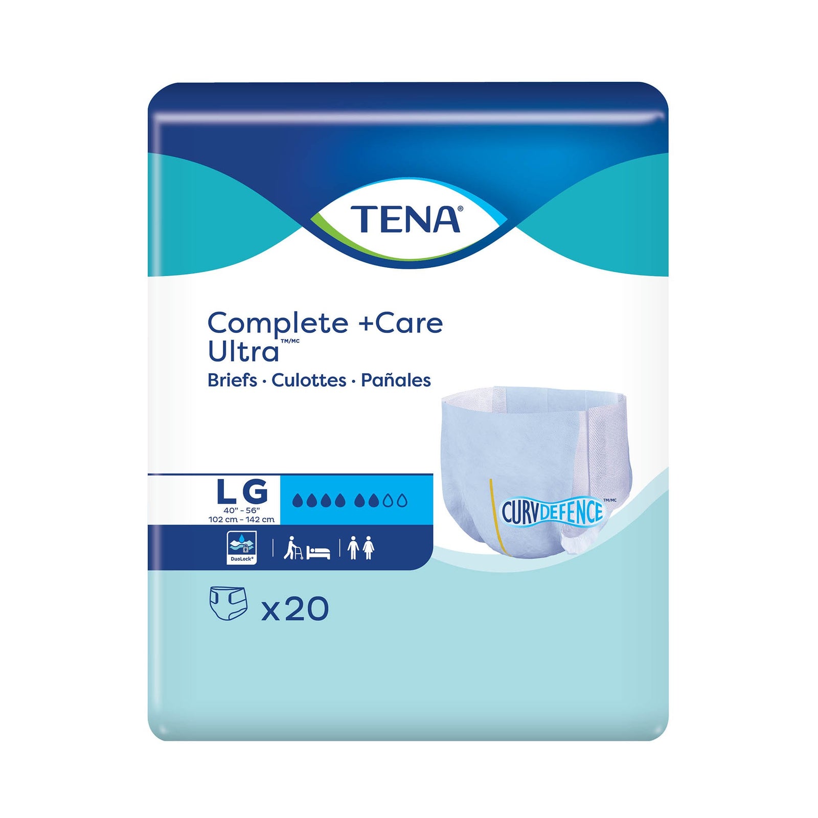 TENA Complete + Care Ultra Adult Large Incontinence Briefs