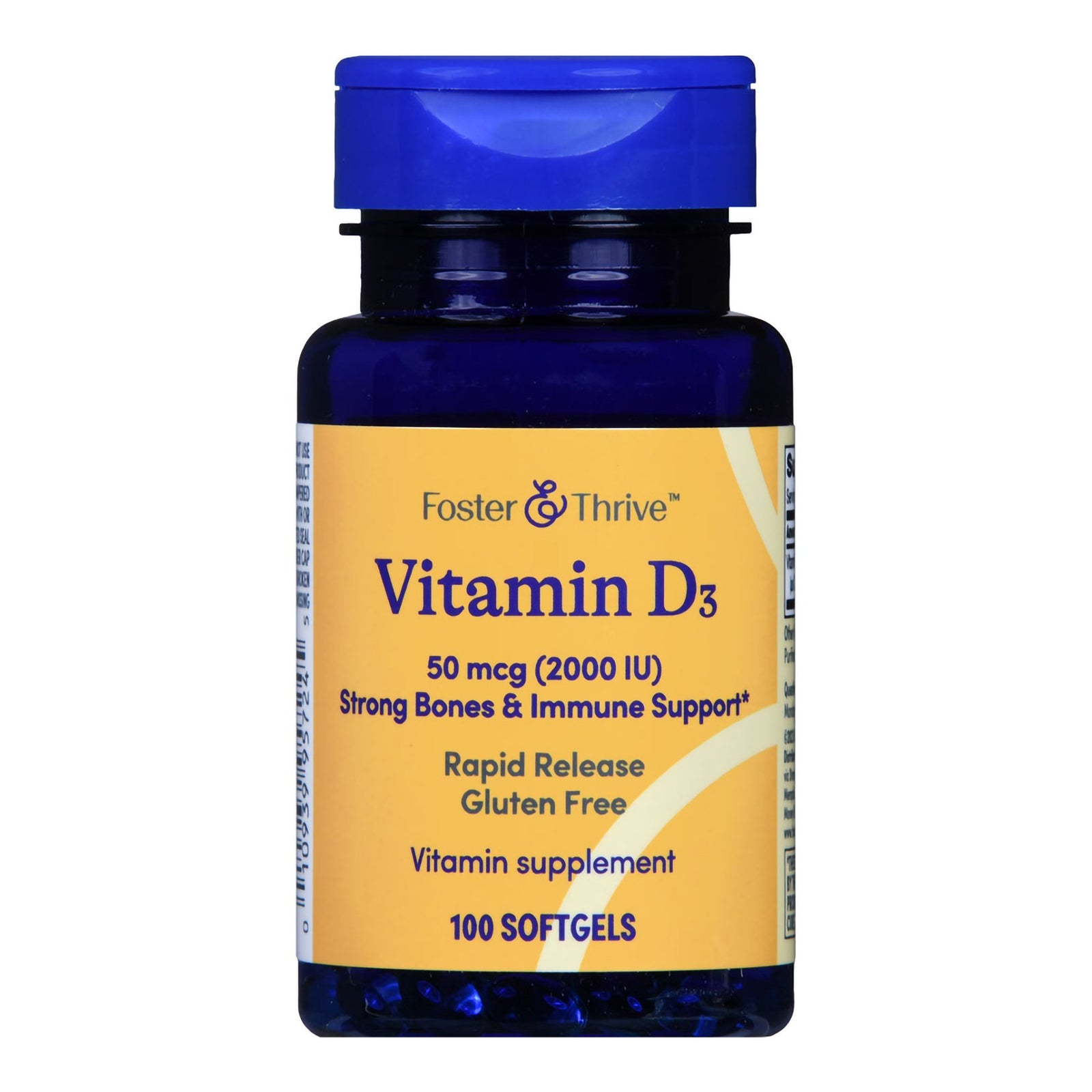 Foster & Thrive Vitamin D3 2,000 IU Softgels 100 Count