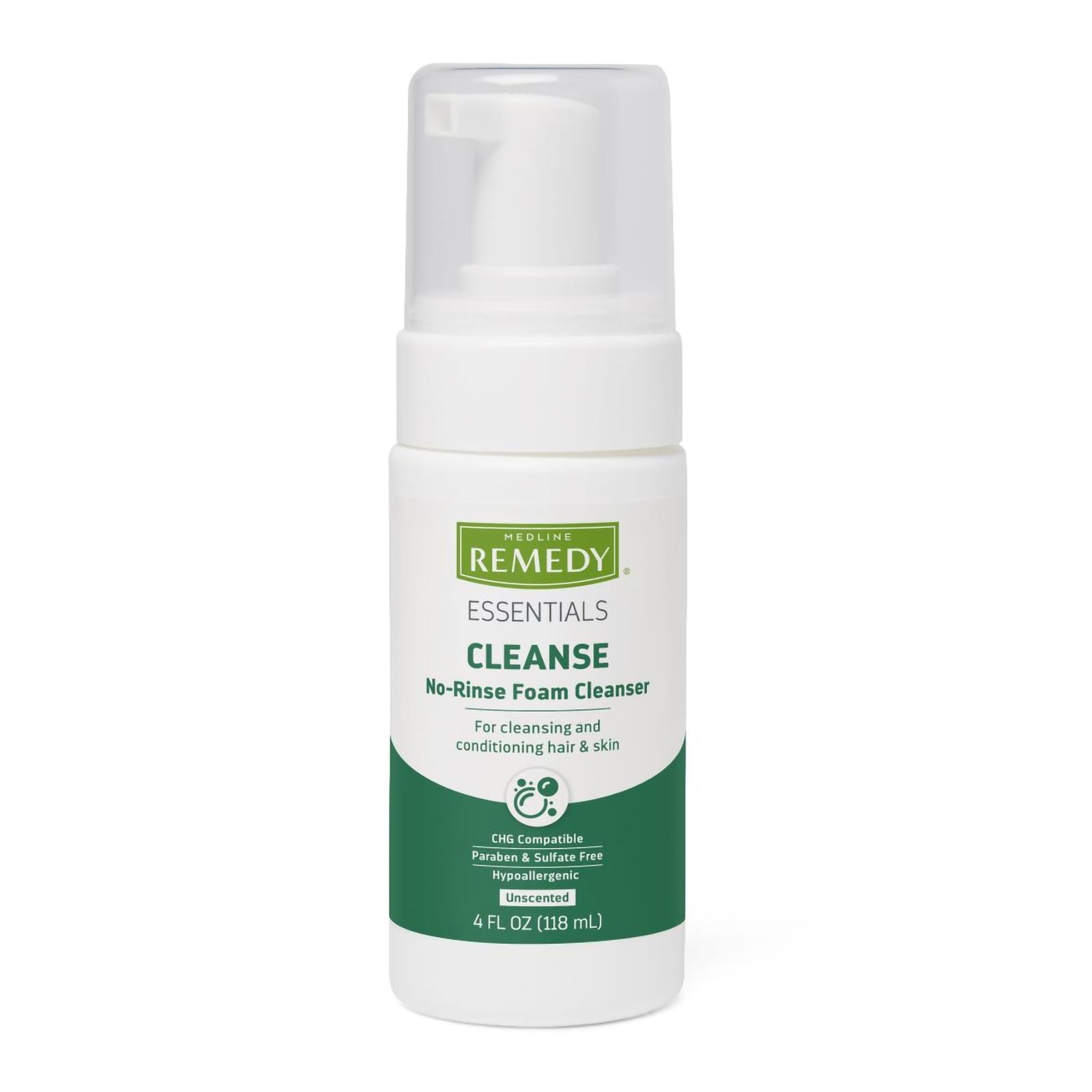Medline Remedy Essential Rinse-Free Foaming Cleanser 4 oz. Pump Bottle