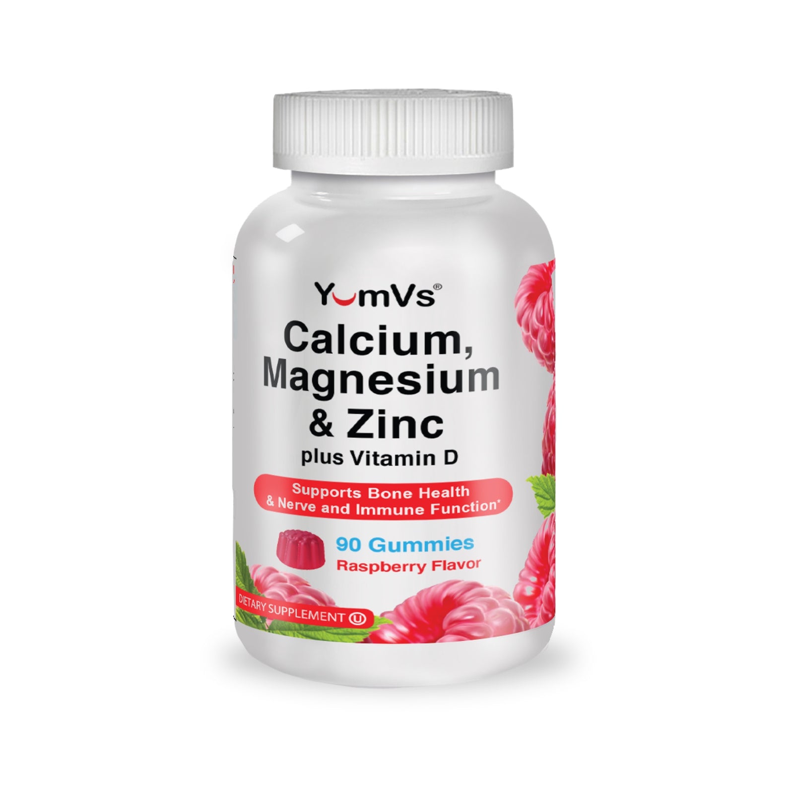 YumVs® Calcium Magnesium Vitamin D Zinc Gummy 90 per Bottle
