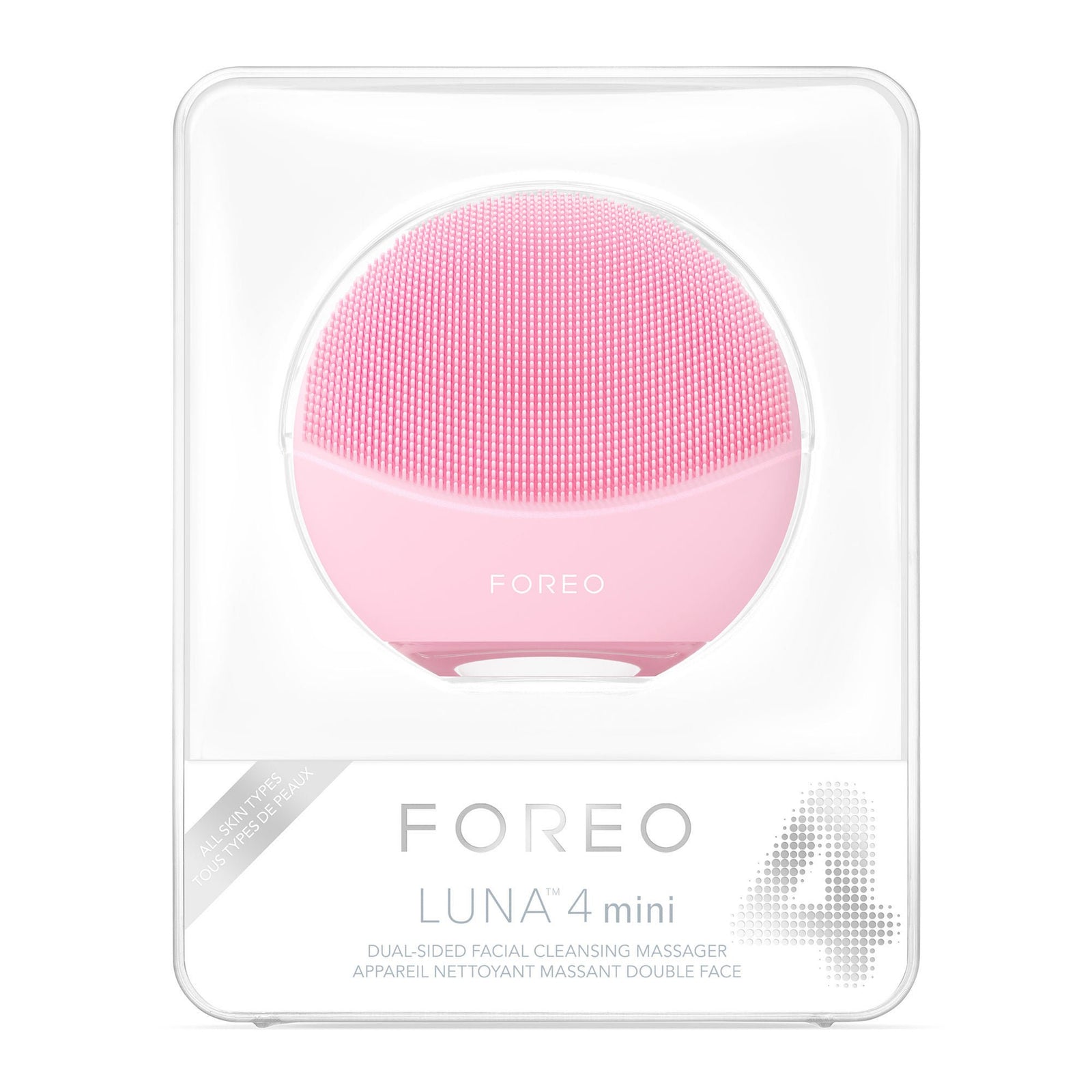 FOREO LUNA 4 Mini Dual-Sided Facial Cleanser & Massager – Pearl Pink