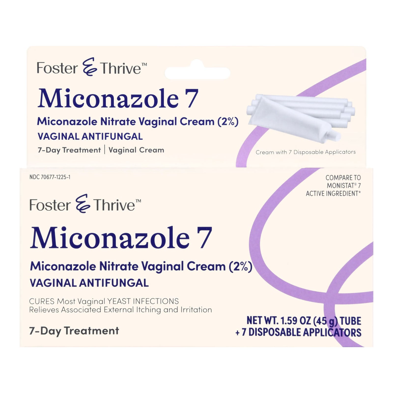 Foster & Thrive Miconazole 7 Cream with Disposable Applicators, 1.59 oz