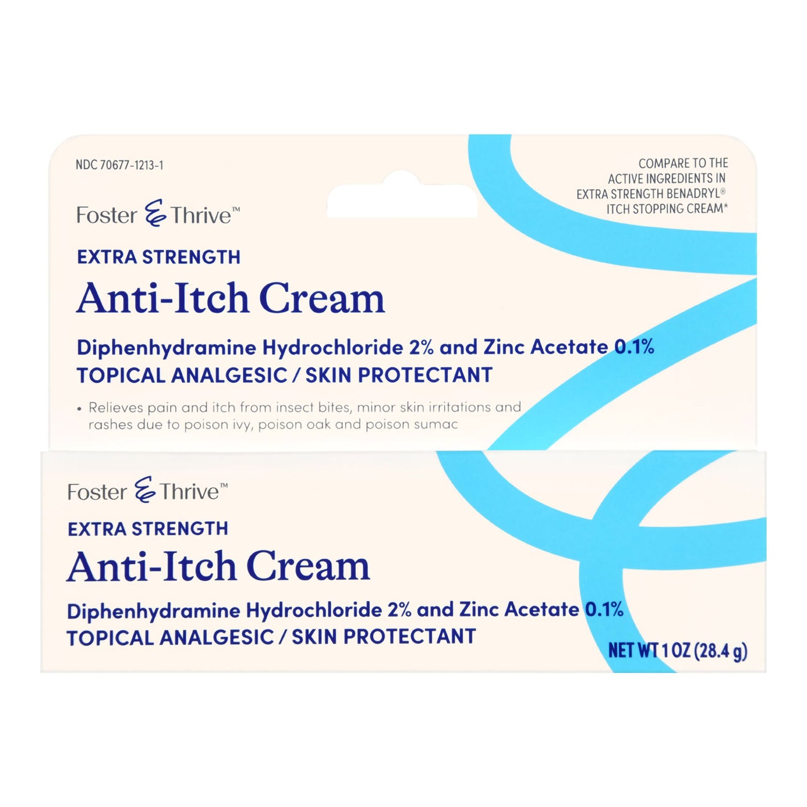 Foster & Thrive Anti-Itch Cream 2% - 0.1% Strength 1 oz Tube