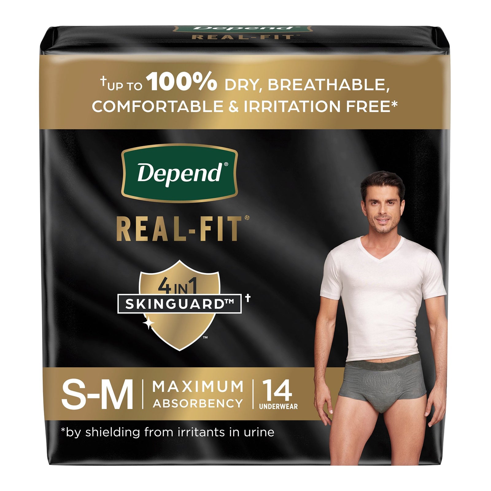 Depend Real Fit Waistband Style Adult Large/X-Large Male Disposable Heavy Absorbency Underwear