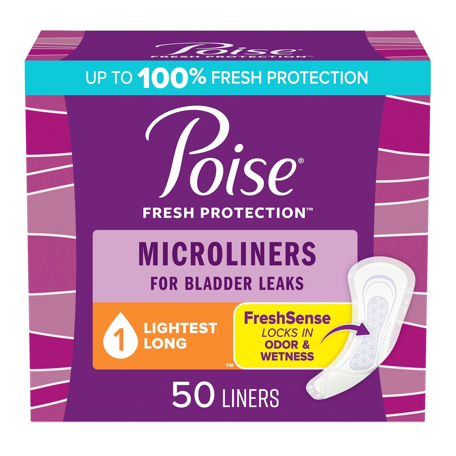 Poise Fresh Protection Microliners 6.9 Inch Light Absorbency