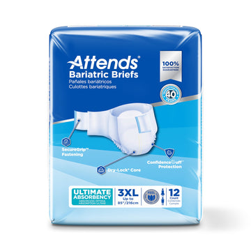 Attends Bariatric 3X-Large Heavy Absorbency Incontinence Briefs