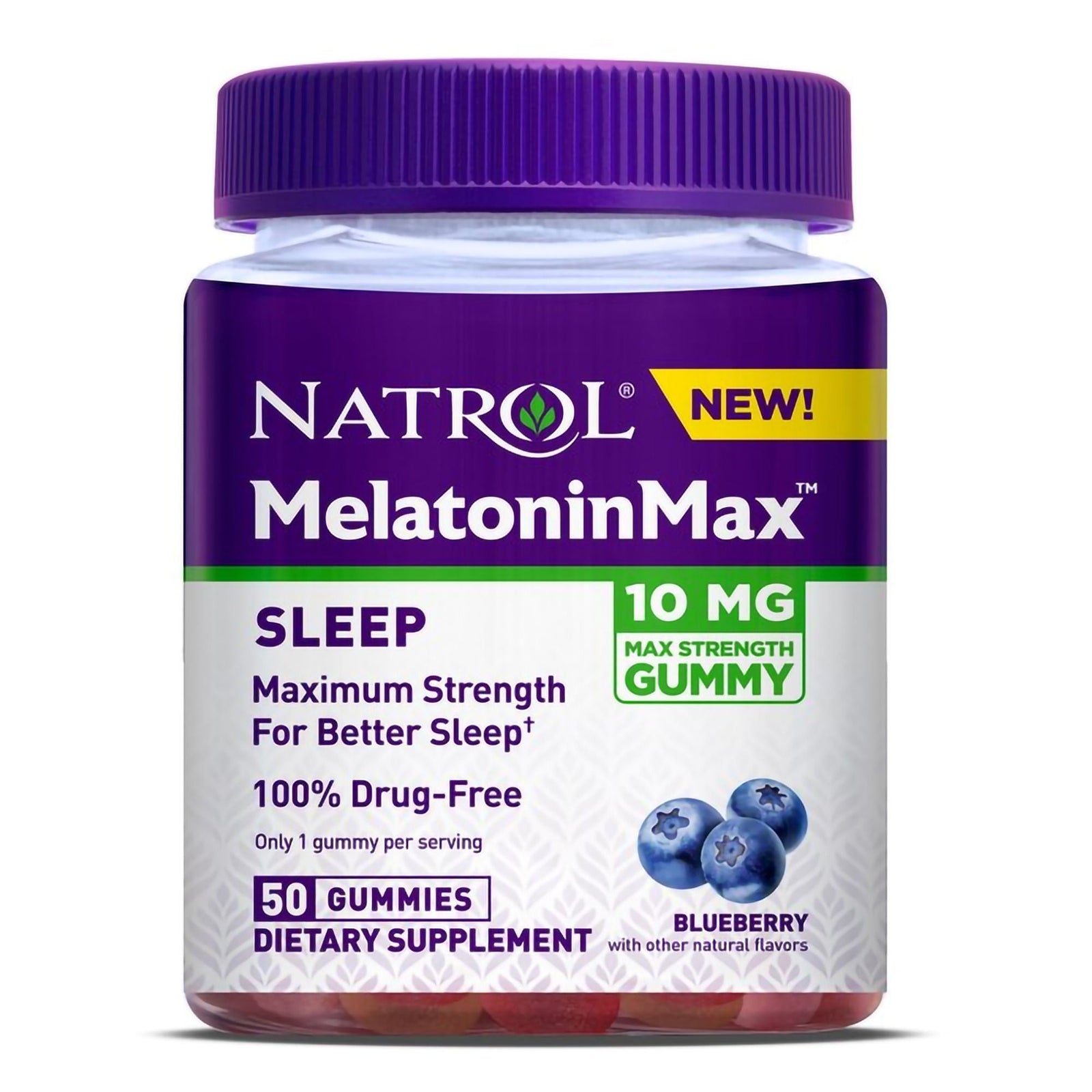 Natrol MelatoninMax Sleep Blueberry Gummies, 10 mg, 50 Count