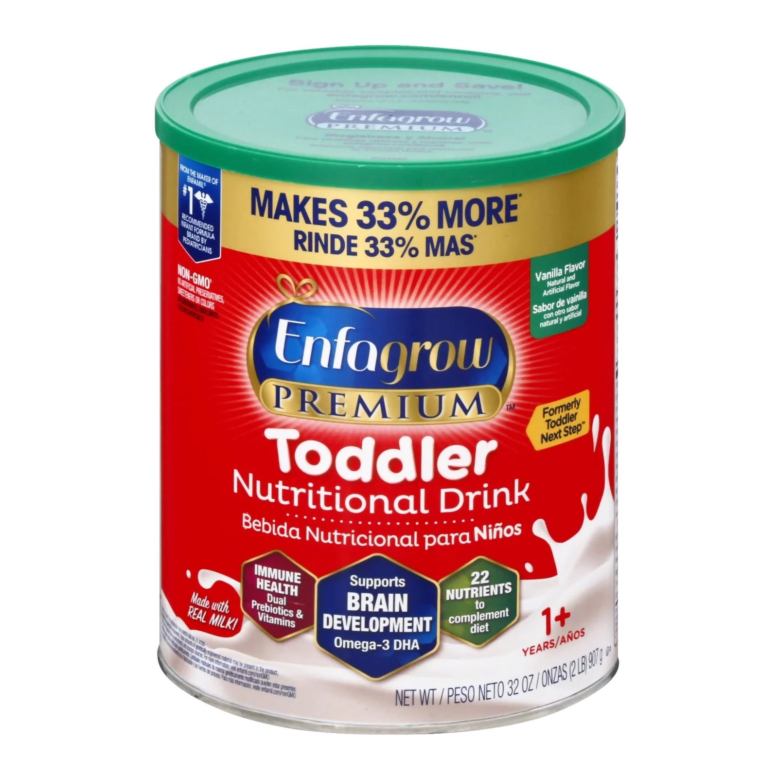Enfagrow Premium Toddler Formula Vanilla Flavor 32 oz Can