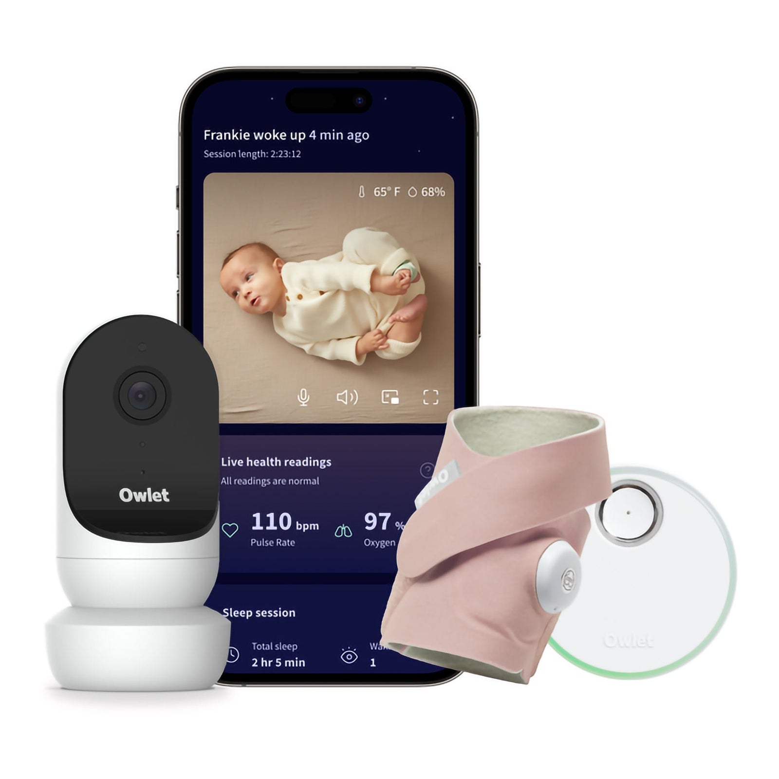 Owlet Dream Sock Duo2 Smart Monitor with Cam2 HD WiFi Video