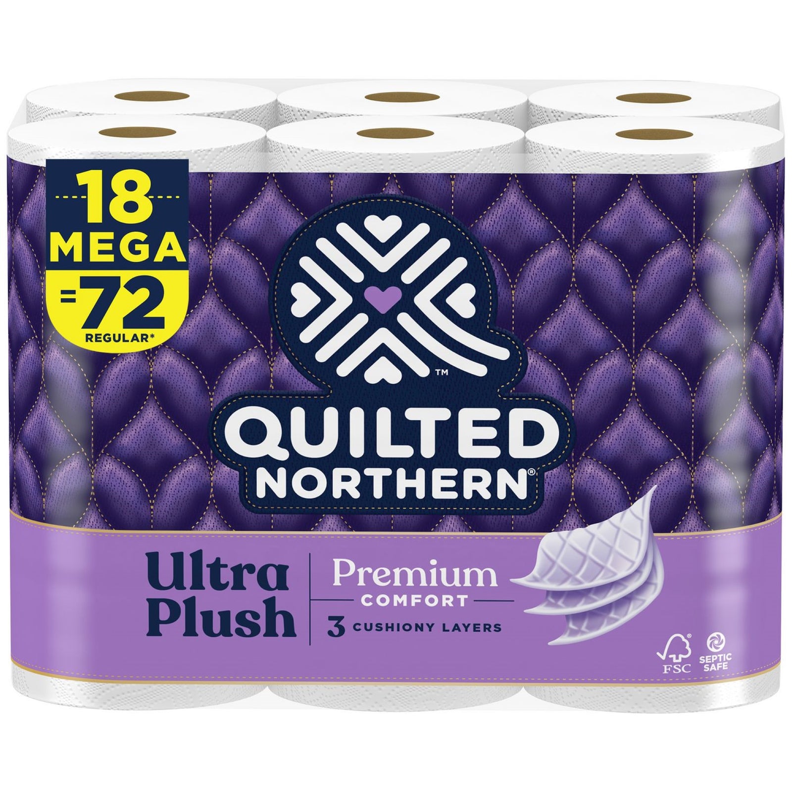 Quilted Northern White 3-Ply Jumbo Toilet Tissue Roll - Case of 18