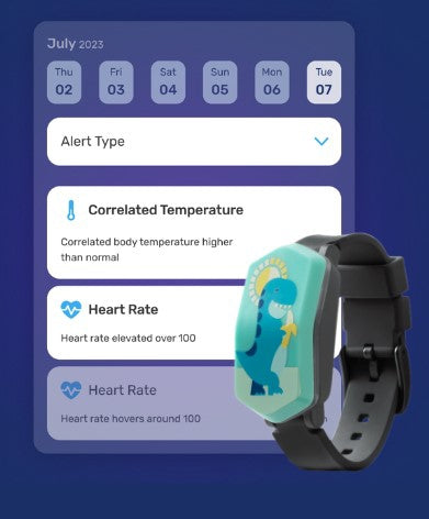 Kiddo Health Monitor Band for Children - Heart Rate and Temperature Tracking