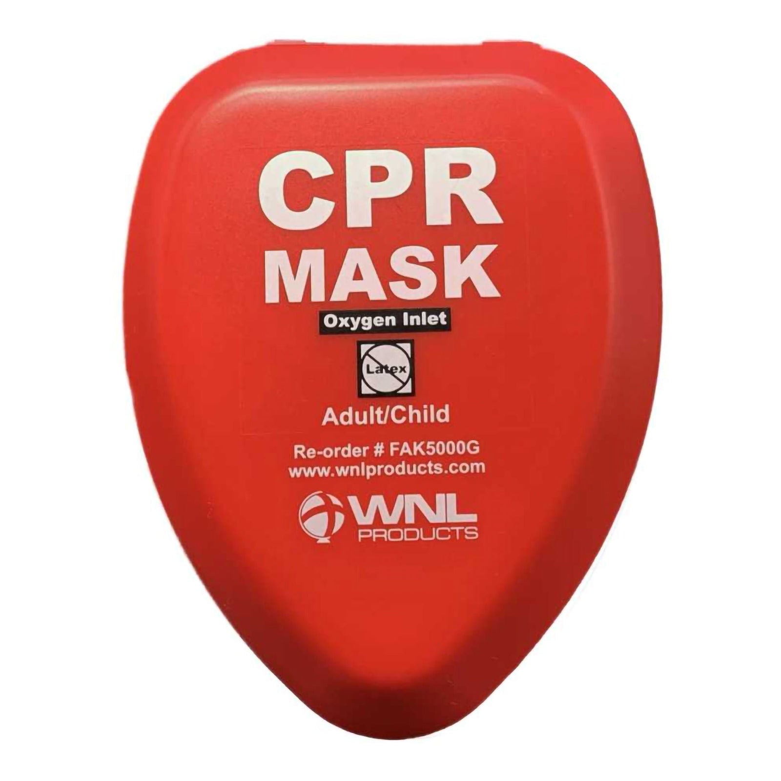 Work N Leisure CPR Face Mask with Glove, Wipe & Hard Case, Adult/Child, Red