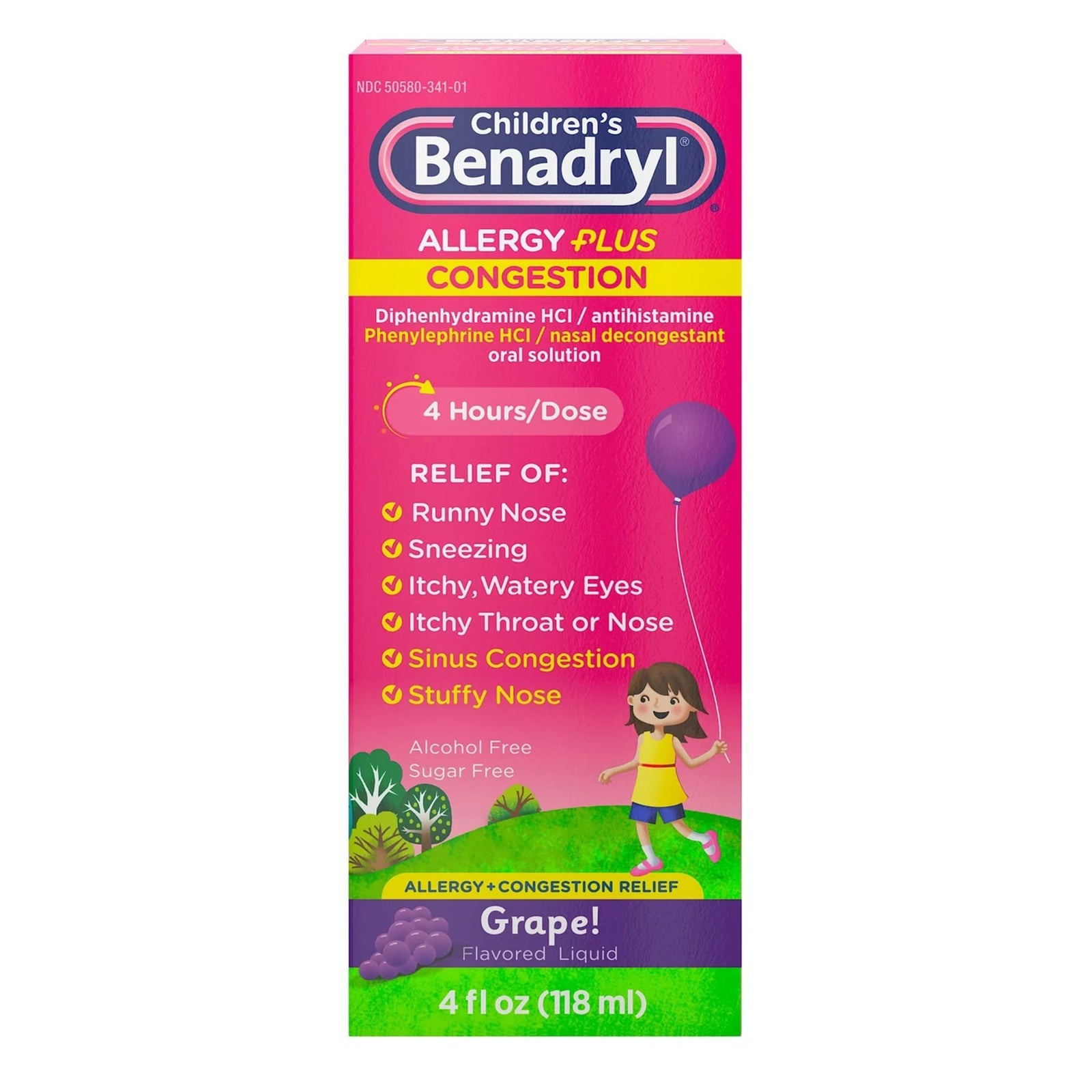 Children's BENADRYL Allergy Plus Congestion Liquid 4 oz