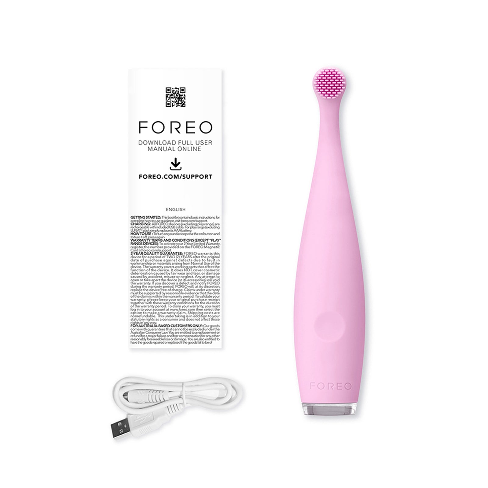ISSA Baby Sonic Toothbrush - Pearl Pink Bunny for Ages Birth to 4 Years