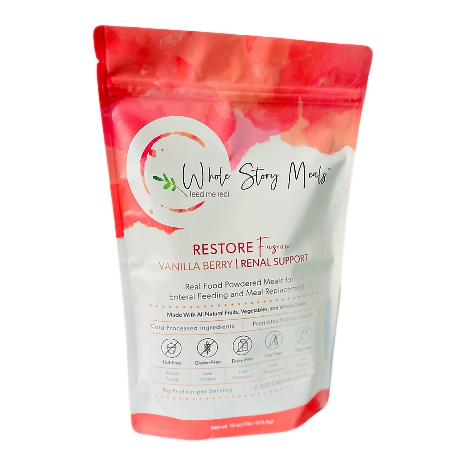 Whole Story Meals Restore Fusion Renal Support Powdered Meal, Vanilla Berry, 16 oz