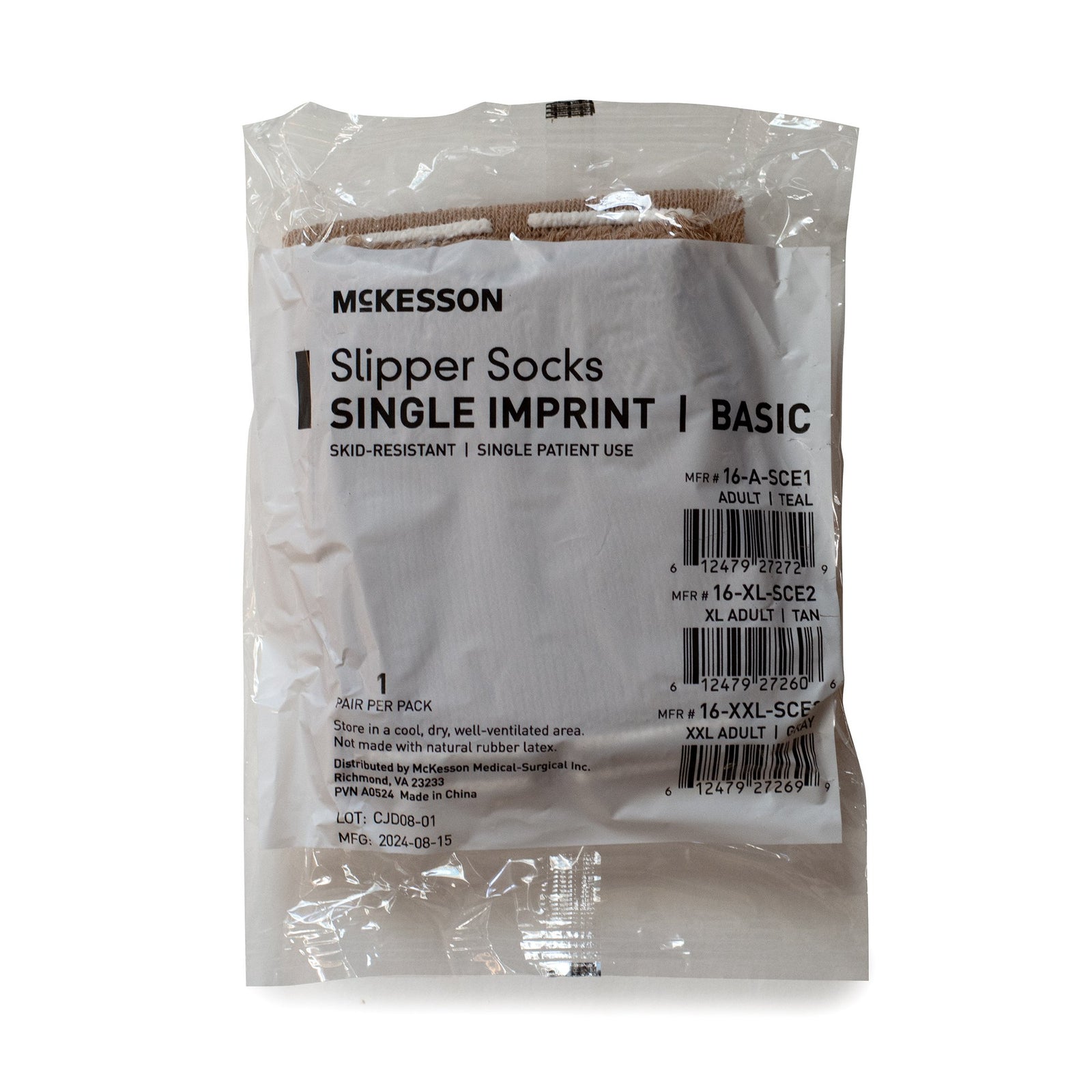 McKesson MedSurg Terry Economy Single Thread Latex-Free Slipper, Adult X-Large