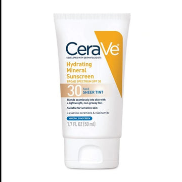 CeraVe Hydrating Mineral Sunscreen Medium Sheer Tint SPF30 Lotion 1.7 oz