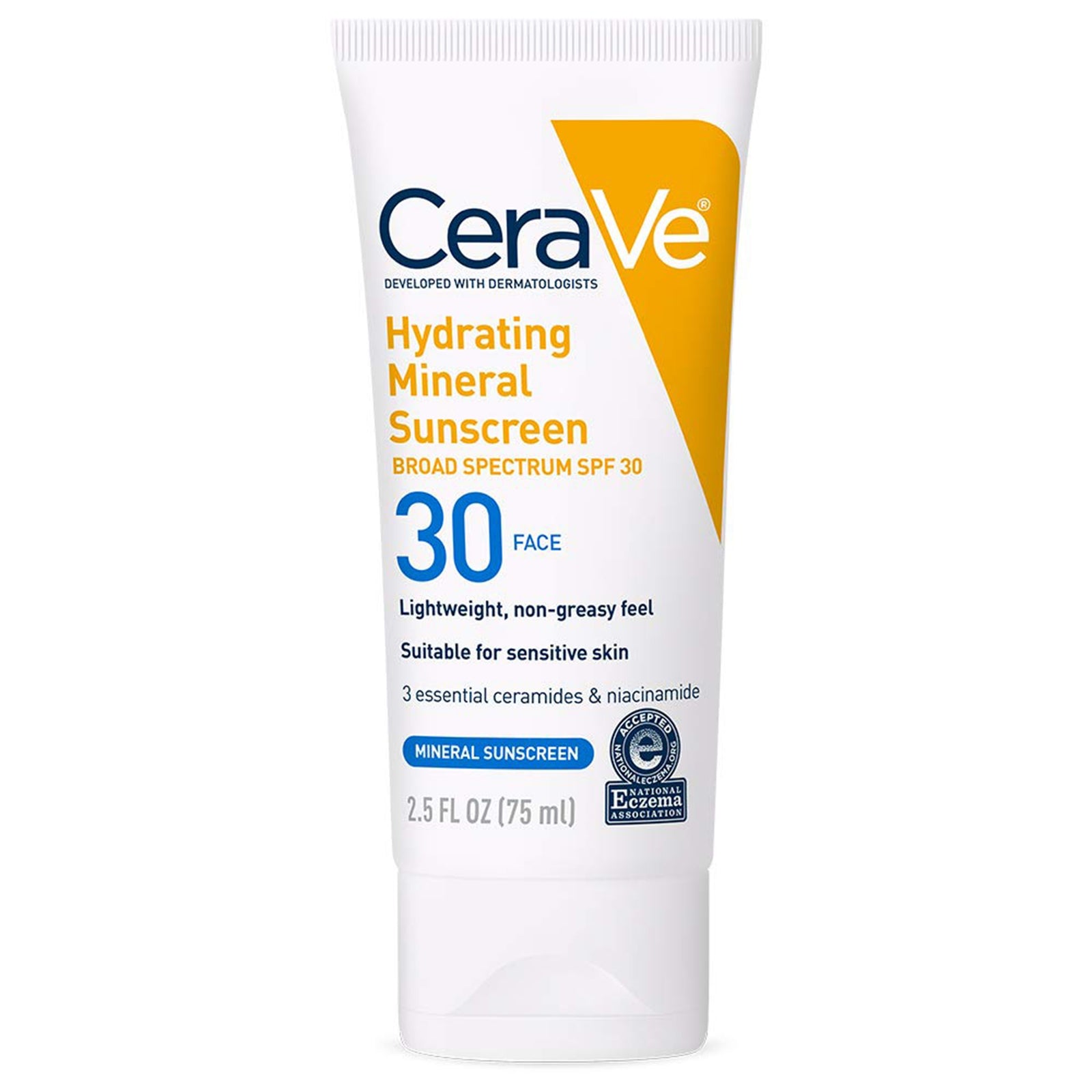 CeraVe Hydrating Mineral Sunscreen SPF 30 Face, 2.5 oz