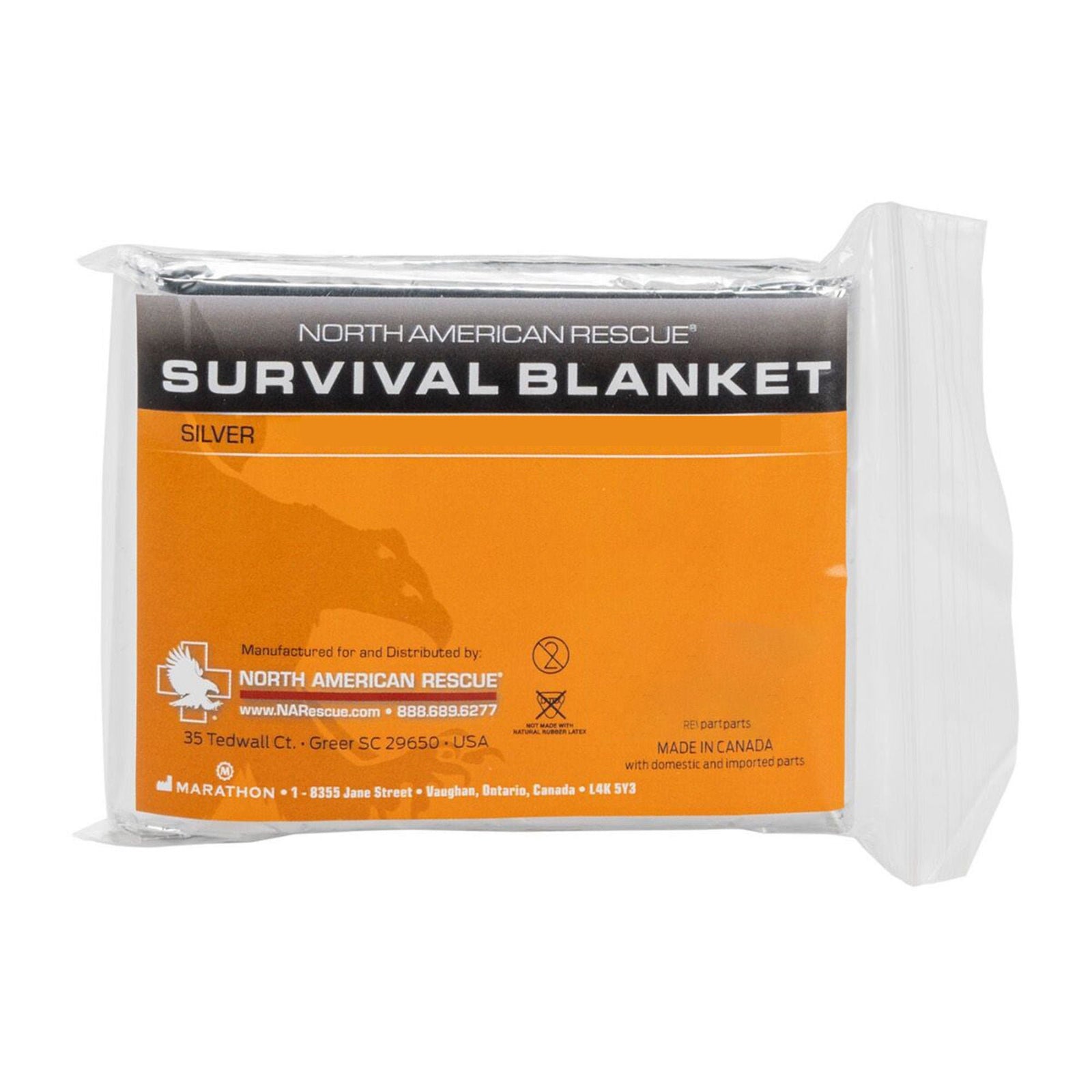 North American Rescue Emergency Survival Blanket, Silver, 56 x 96 in