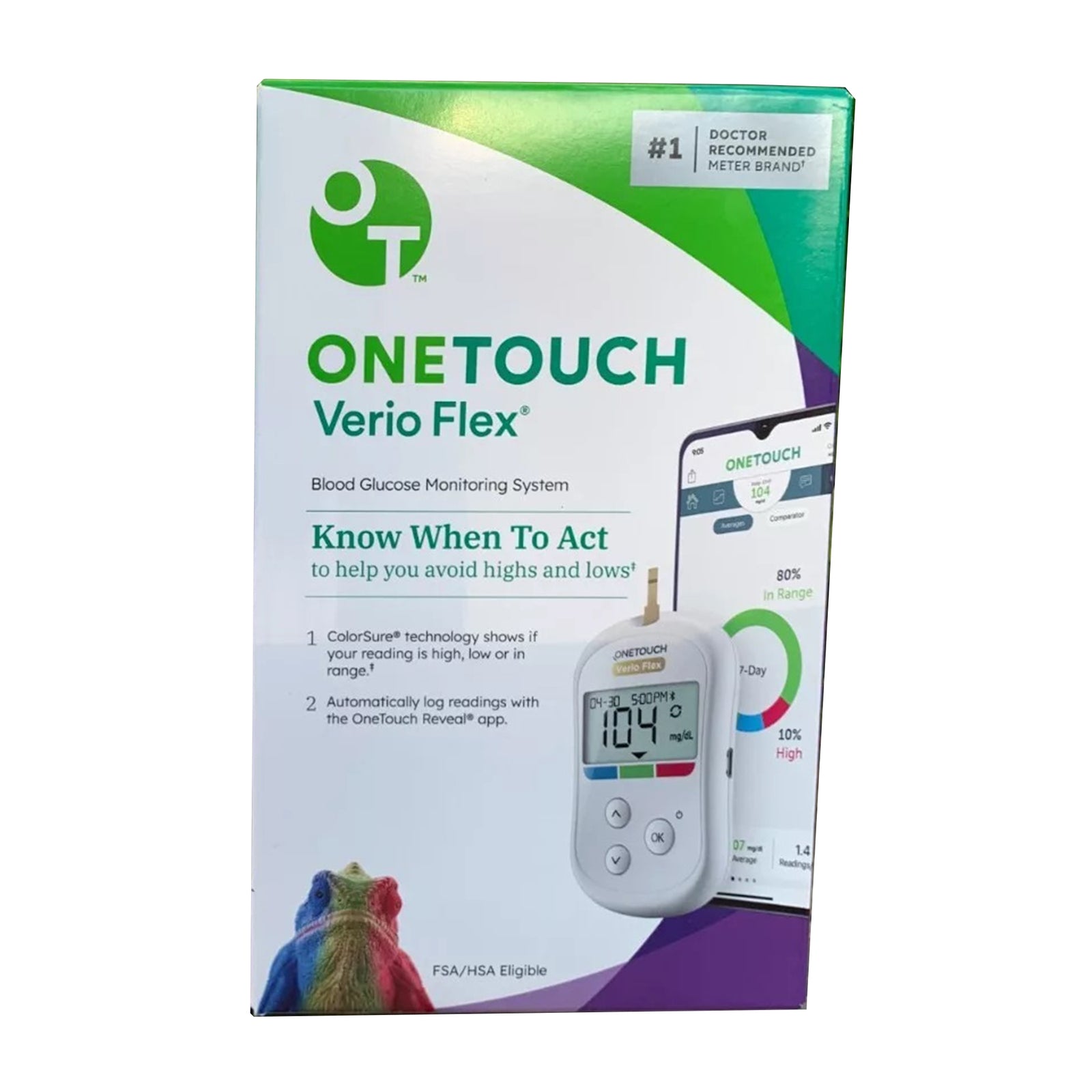 OneTouch Verio Flex Blood Glucose Meter Case of 4