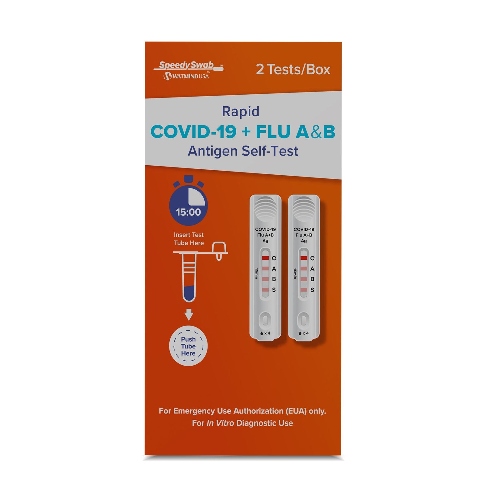 SpeedySwab™ COVID-19 / Flu A+B Antigen Self-Test Kit (2 Tests)