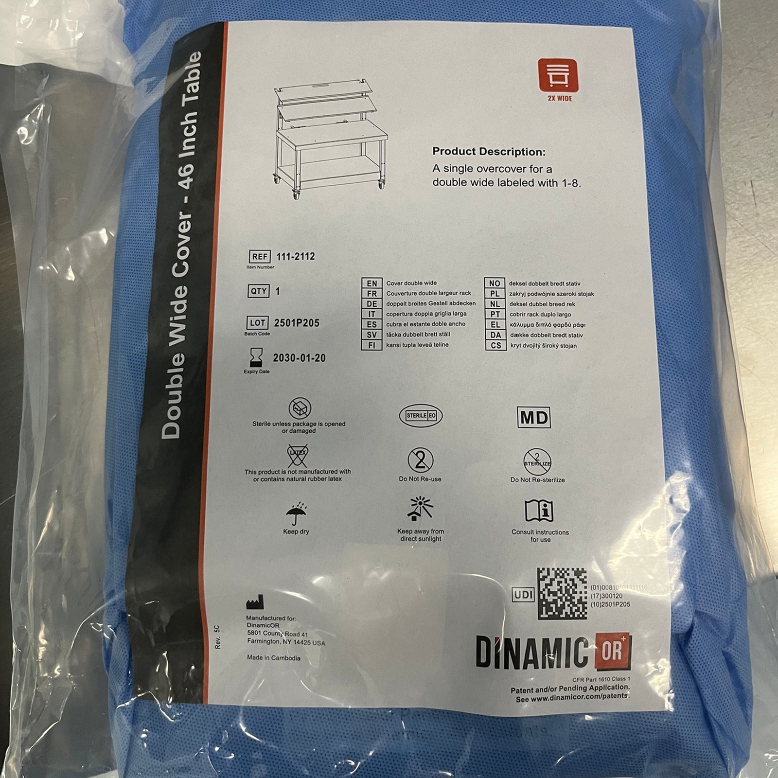 DinamicOR Sterile Table Drape 46 Inch Length