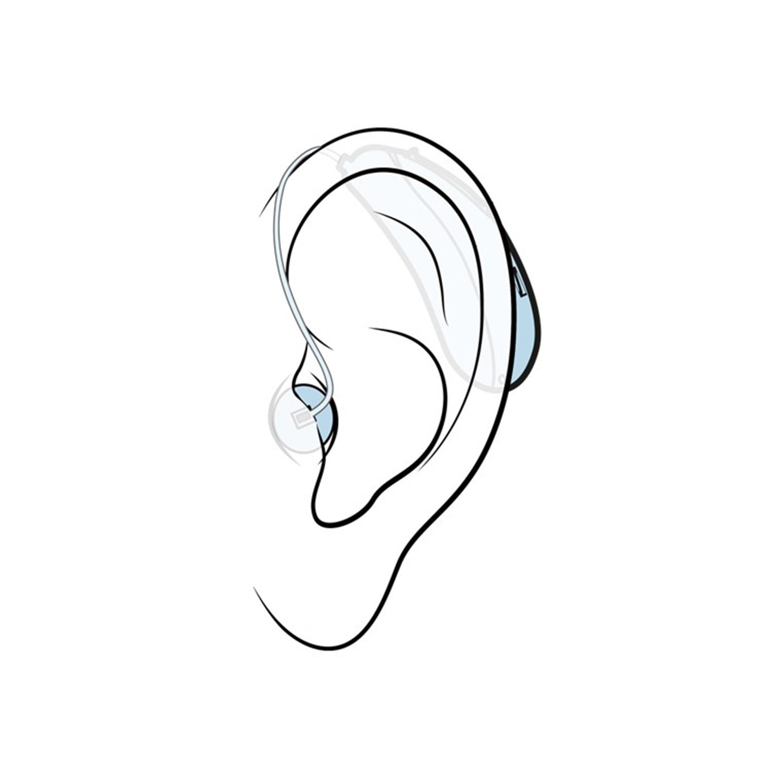 Sennheiser OTC Hearing Aid - All-Day Clear Silver/Black