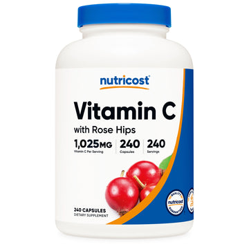 nutricost Vitamin C with Rose Hips Dietary Supplement Capsules