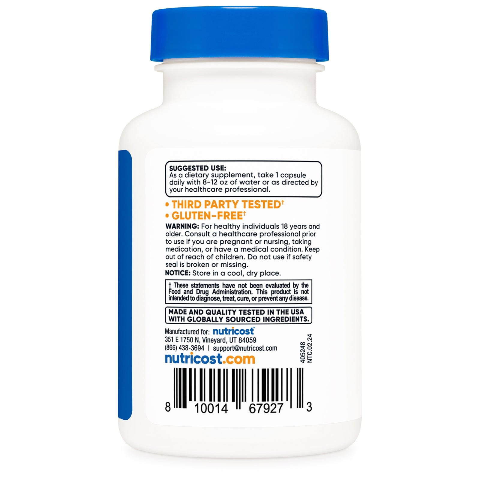 Nutricost KSM-66 Ashwagandha supplement facts label